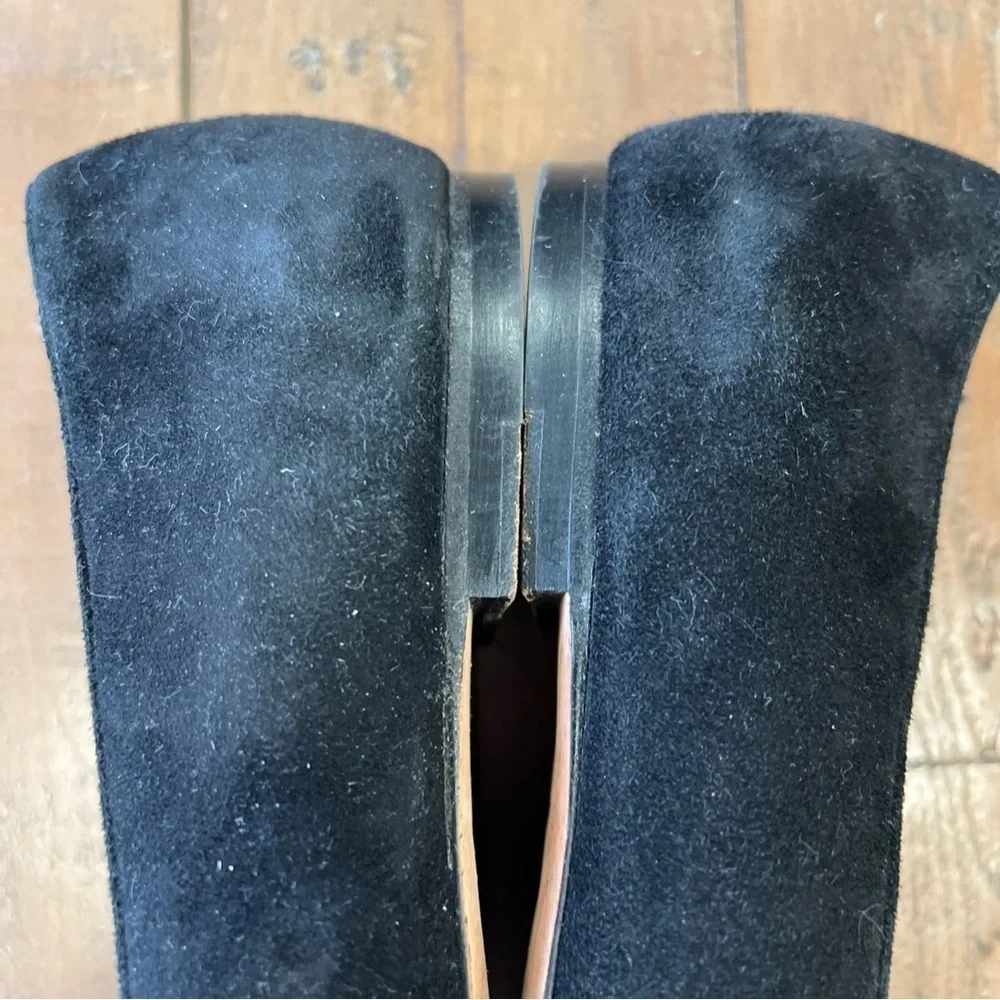 Cole Haan Black Velvet Slip On Smoking Loafers Flats Academia Preppy 7.5